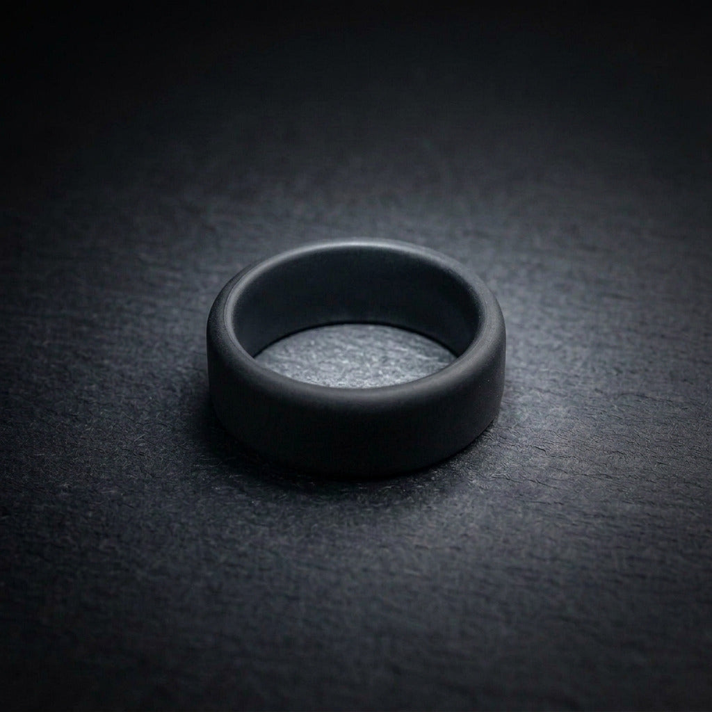 Black silicone cover on a QuantumRing smart ring